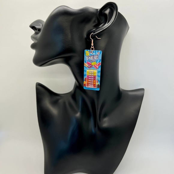 Pez Candy Earrings - Retro Toy Earrings - Mini Brands Earrings - Teacher Earring - Picture 6 of 7